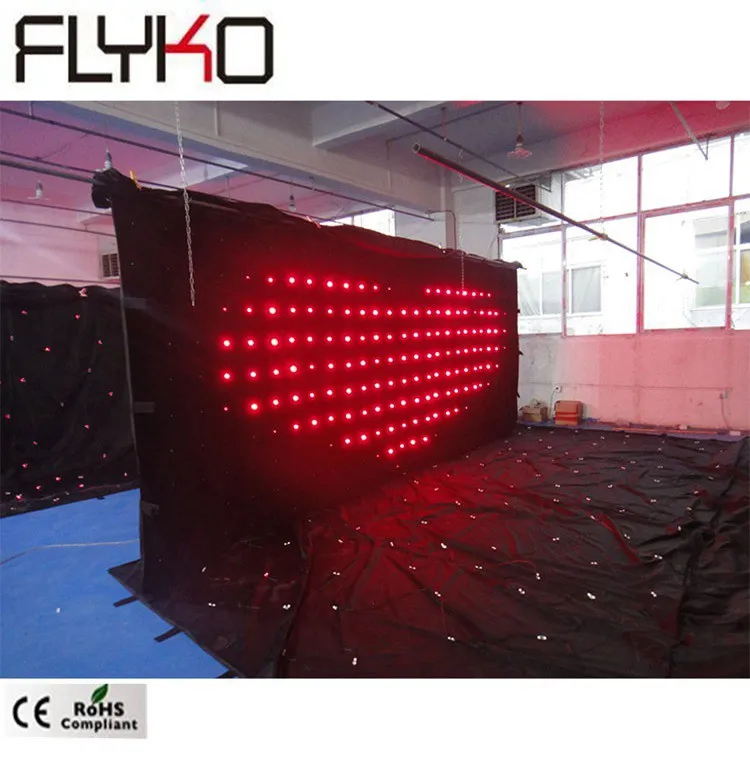 

P20 2m high*5m width indoor led dj booth sexy video curtain with SD controller