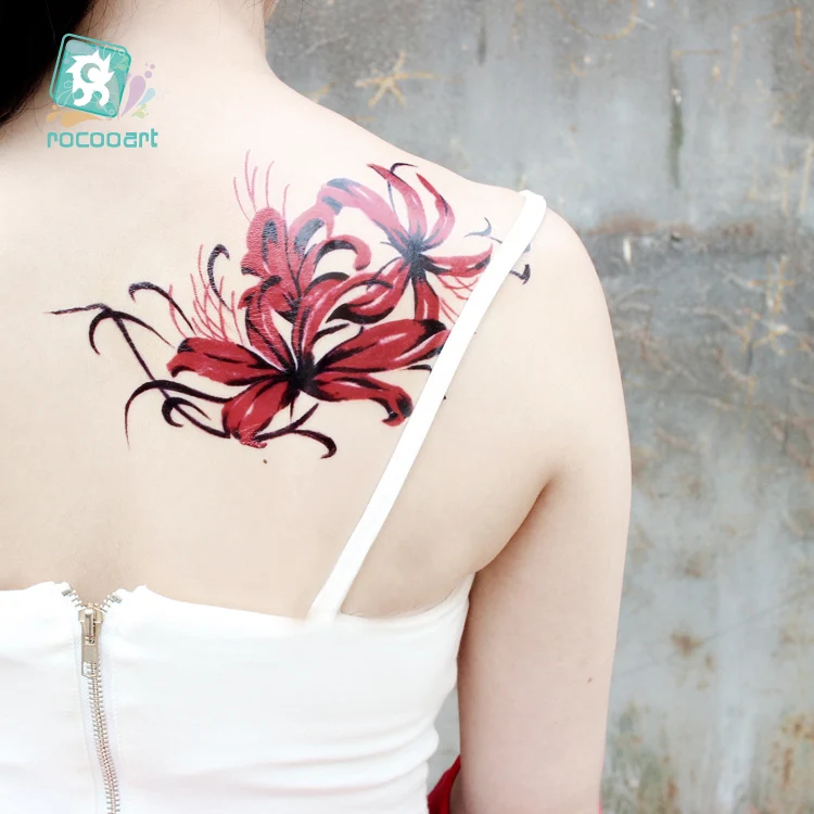 Latest Temporary Body Tattoo Sticker Beautiful Girl Colorful Peacock Swallow and Flowers For Women Makeup Waterproof Tatoo