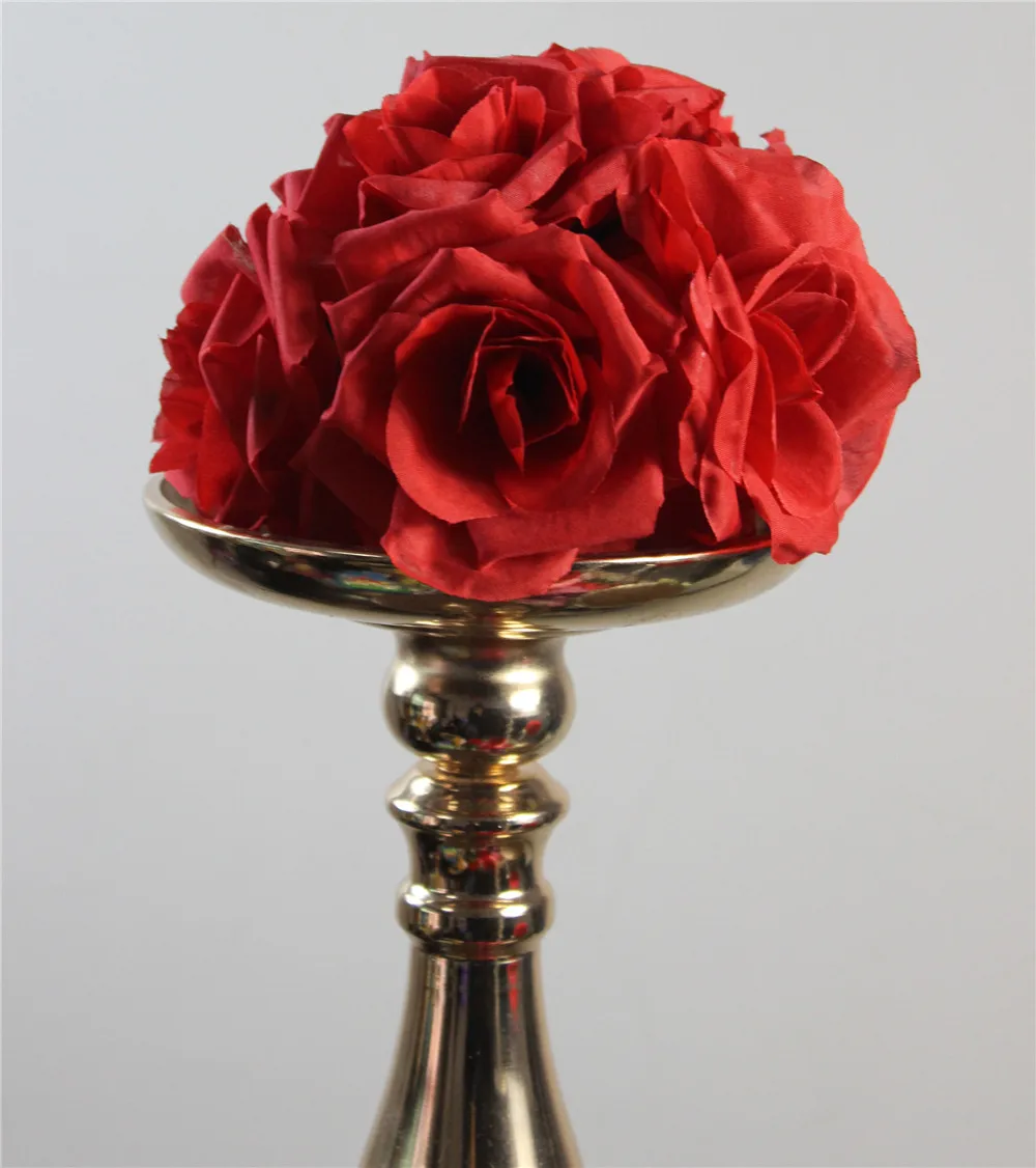 SPR 15cm red Elegant Artificial Silk Crimping Rose Flower Ball Hanging Kissing Ball For Wedding Room Party Decoration Supplies