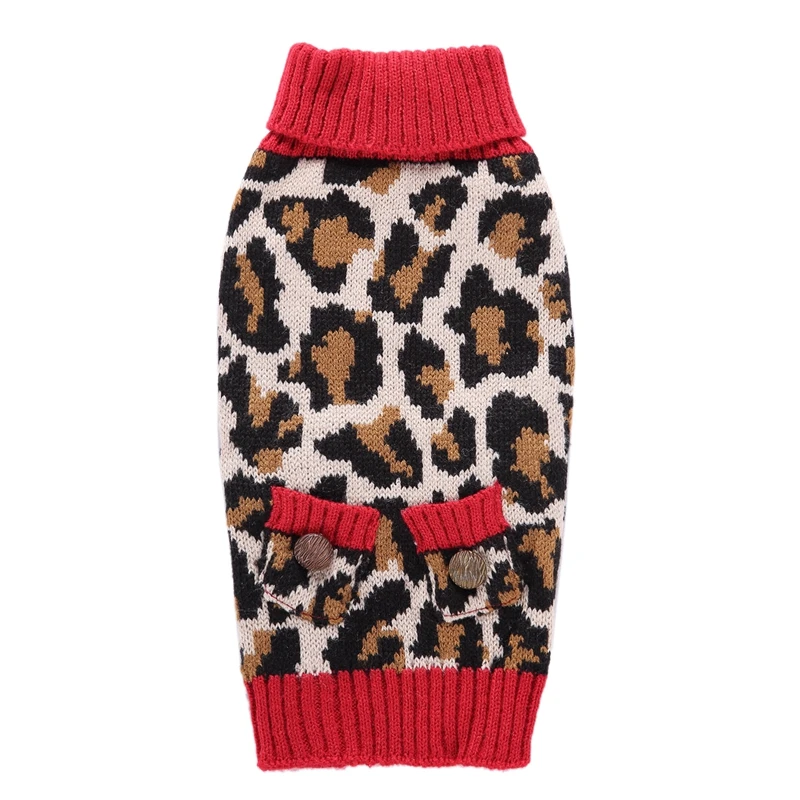 Leopard Large Winter Warm Pet Cat Chihuahua Coat Dog Clothes Golden Retrever Yorkshire Pet Sweater Jumper Costume For Animals