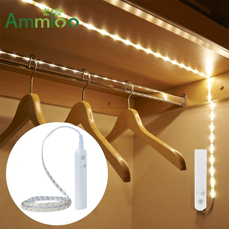 Flexible LED Under Kitchen Cabinets Light Motion Sensor Bedroom Bed Lamp 1m 2m 3m USB LED Strip For Stair Wardrobe TV Backlight