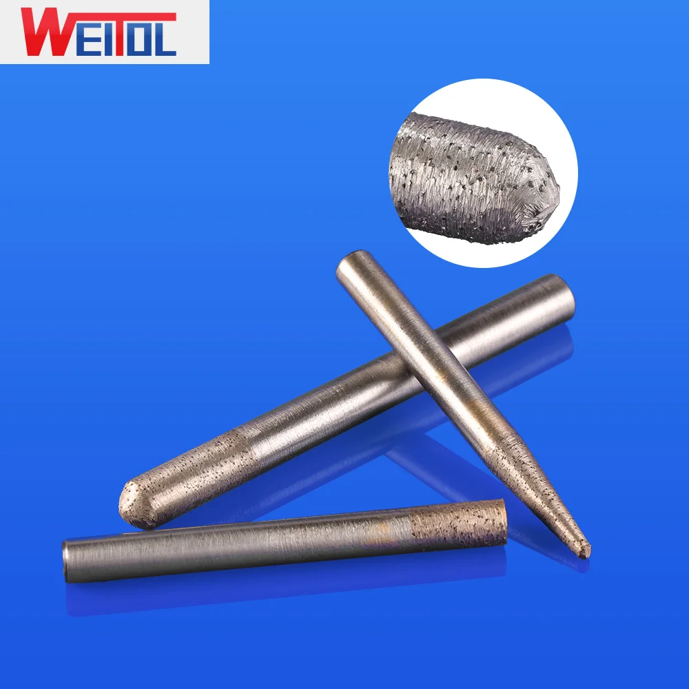 Weitol 1 pcs 6mm/8mm shank Sintered Stone Router Bit Ball Nose Flat Head Diamond CNC Carving Tools For Granite Marble