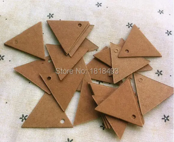 free shipping 1000 pcs a lot 3.5cm blank equilateral kraft paper tags/gift decorated card/baking price tags/brand label printing