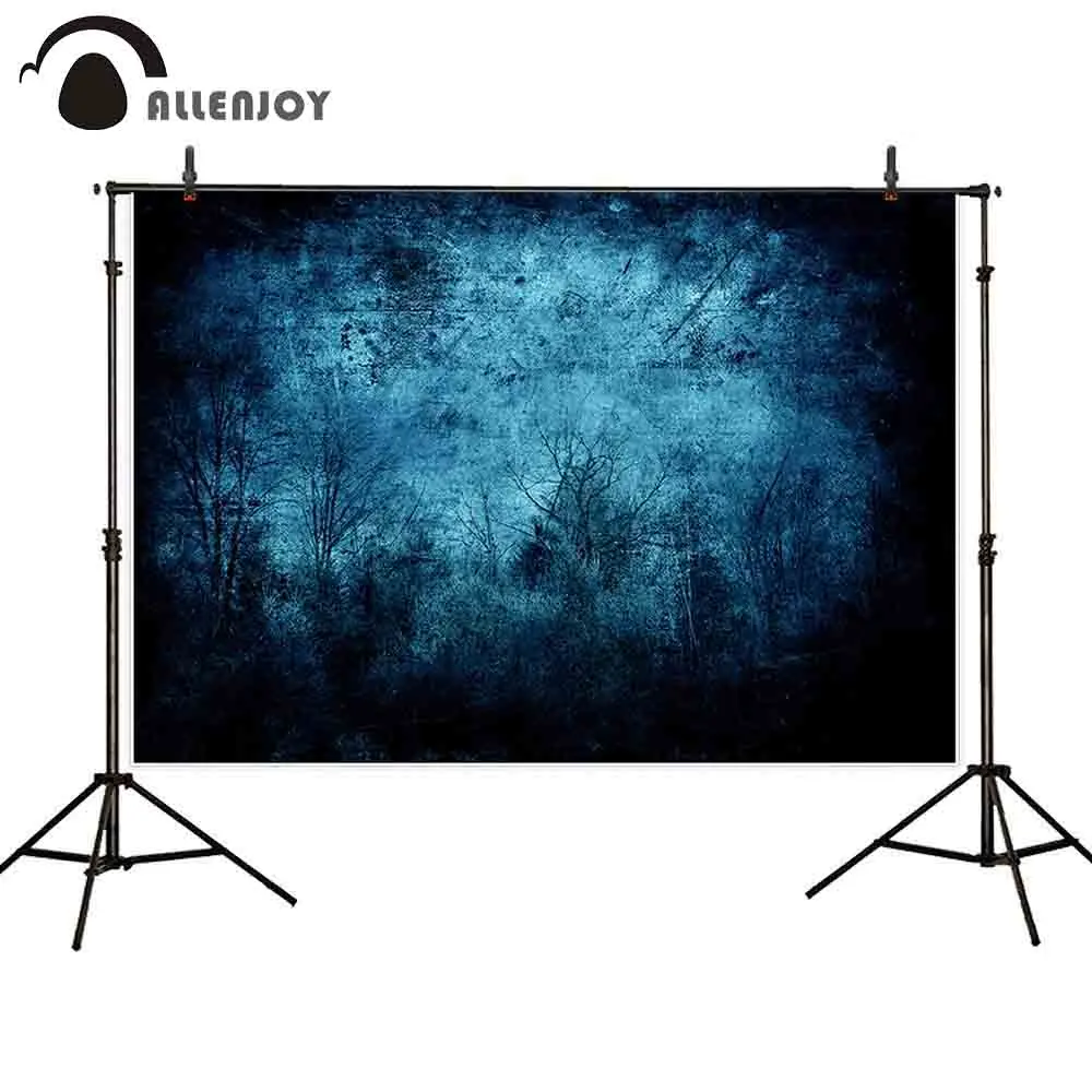 Allenjoy ฉากหลังวอลเปเปอร์น้ำเงินแห้งสาขาสีดำ Retro ฮาโลวีนฉลองพื้นหลังการถ่ายภาพ PHOTOSESSION