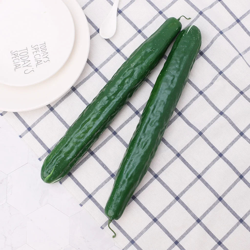 Lifelike Artificial Cucumber Simulation Fake Vegetable Photo Props Home Kitchen Decoration Kids Teaching Toy Nov-6A