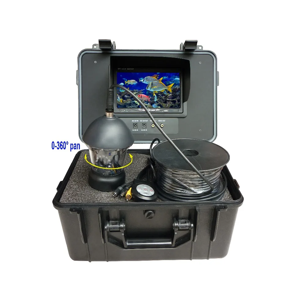 

360 Degree Rotating 20 Meters Cable 7 inch Monitor Underwater Fishing Camera With 12Pcs White LED Lights Used For Ice Fishing