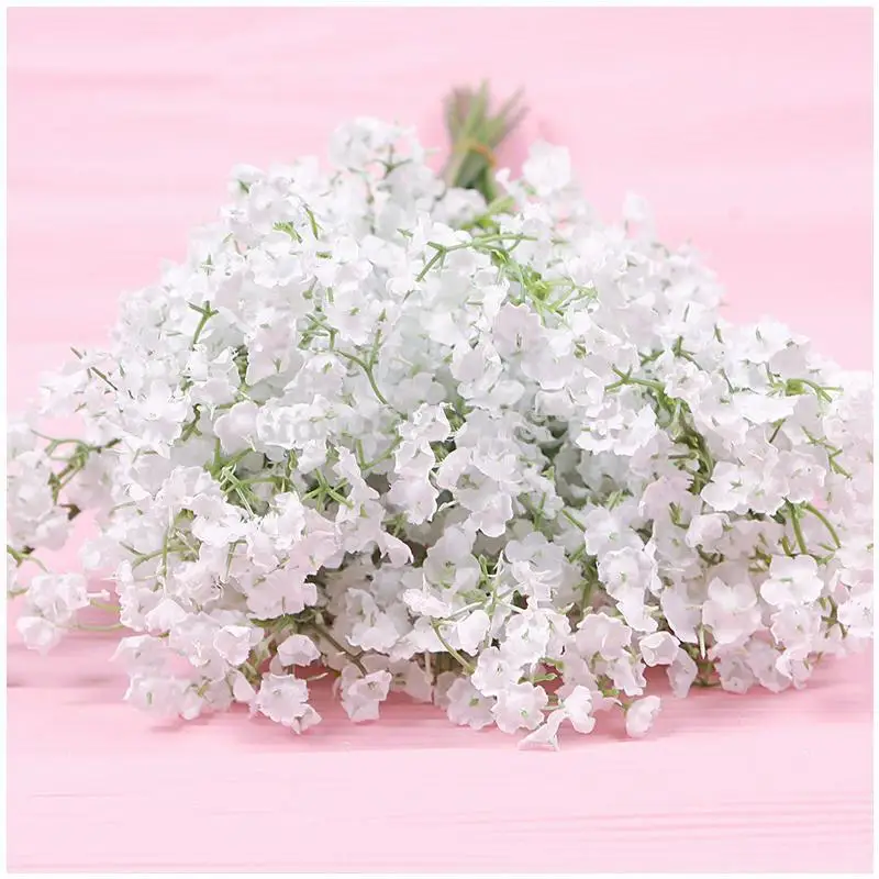 Elegant White Gypsophila Baby's Breath Artificial Flower Bridal Bridesmaid Holding Flowers Bouquet for Home Decor 200 PCS/Lot