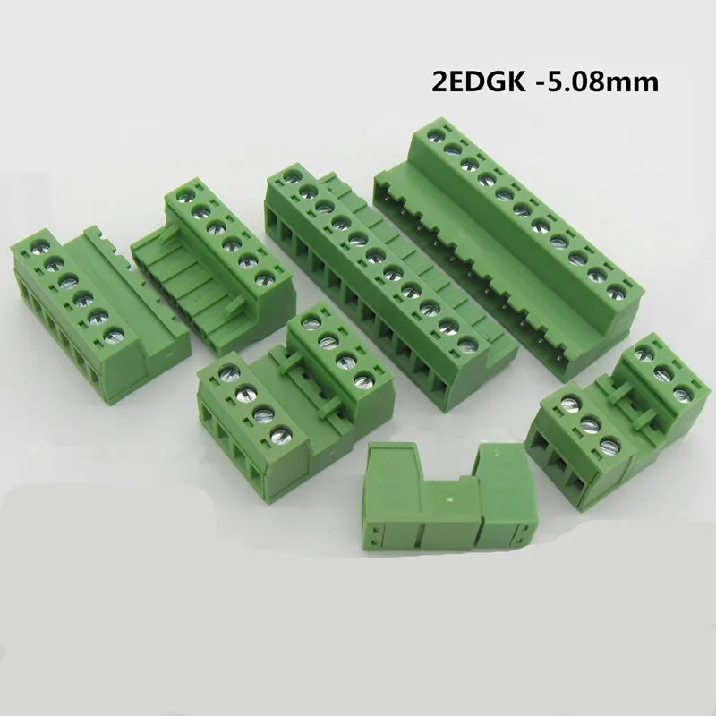 50 Sets 2EDGRK 5.08mm Pitch 2P/3P/4P/5P/6P/7P/8P/9P/10P PCB Terminals