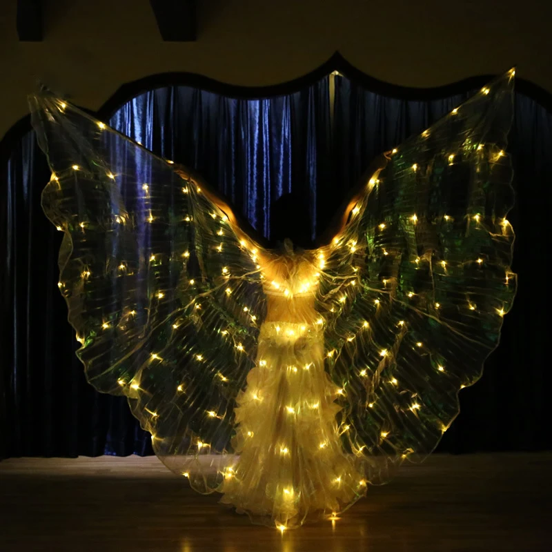 

Performance Prop Women Dance DJ LED Light Up 360 Degree Wing Costume Accessories Belly Dance Wings 6 colors (controllable)