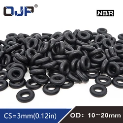 50PC/lot Rubber Ring Black NBR Sealing O Ring OD10/11/12/13/14/15/16/17/18/19/20*3mm O-Ring Seal Gaskets Oil Ring Fuel Washer.-.