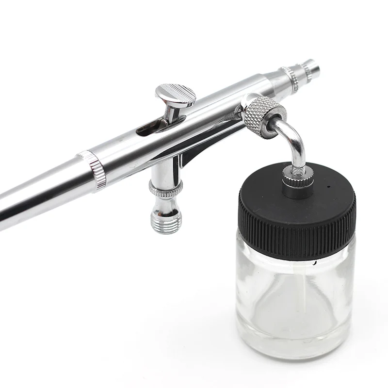 Portable Dual Action Airbrush Air Compressor Kit 0.2mm 0.3mm 0.5mm Needles & Nozzles Craft Cake Paint Art Spray Gun Set
