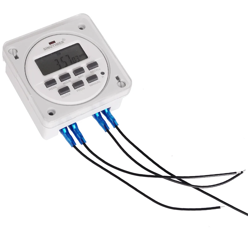 SINOTIMER TM618H-2 220V AC Digital Time Switch Output Voltage 220V 7 Day Weekly Programmable Timer Switch for Lights Application