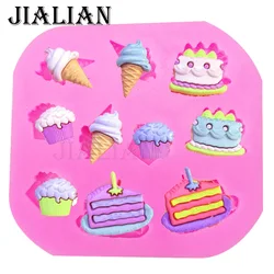 Cones cake Ice-cream Shape chocolate cake decorating tools DIY baking candy confeitaria patisserie fondant silicone mold T0372