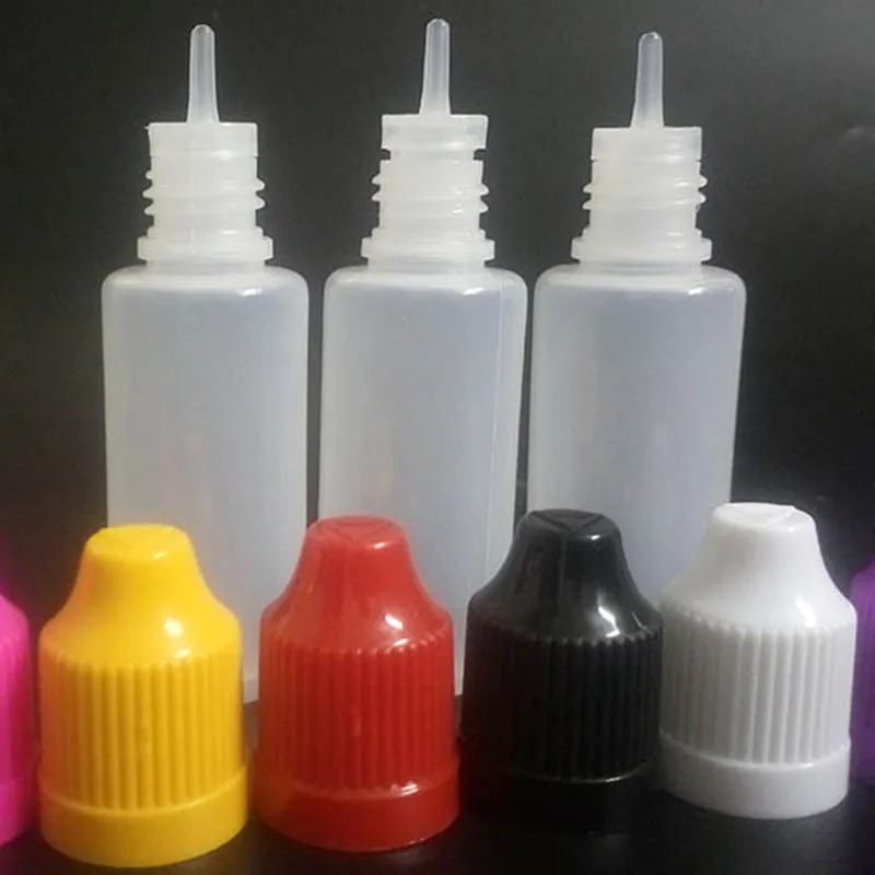 500pcs PE 15ml Plastic Dropper Bottle empty E Liquid Dropper Bottle With Childproof Cap and long thin tip  Eye Drop Bottle