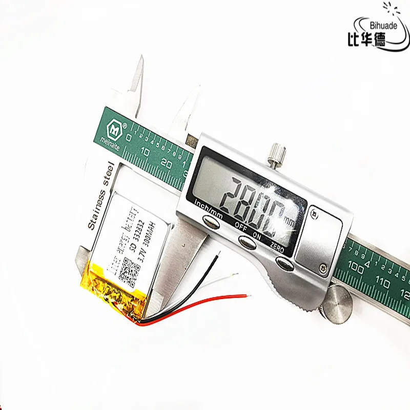 3 linhas de boa qualidade 3.7v, 300mah, 332832 polímero de lítio/bateria li-ion para brinquedo, power bank, gps, mp3,mp4