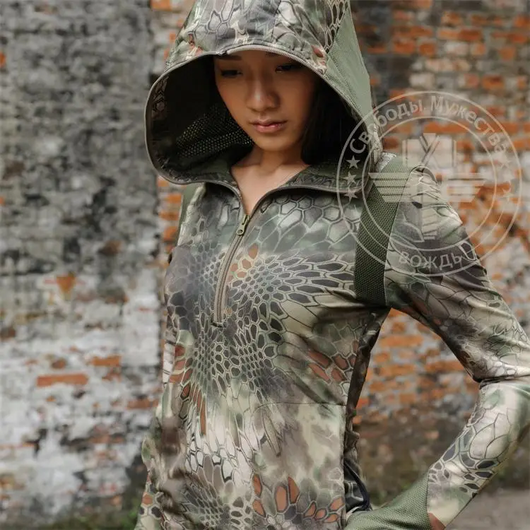 Highlander Woman Camo Quick-dry Hoody Long SleeveTRU Shirt Kryptek
