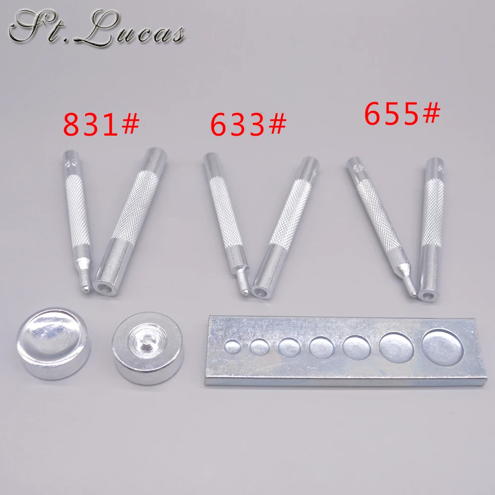 Metal Snap Fasteners Press Studs Button tools Punch Installation Leather Crafts Tool Hand Punch Tool Set handmade DIY Accessory