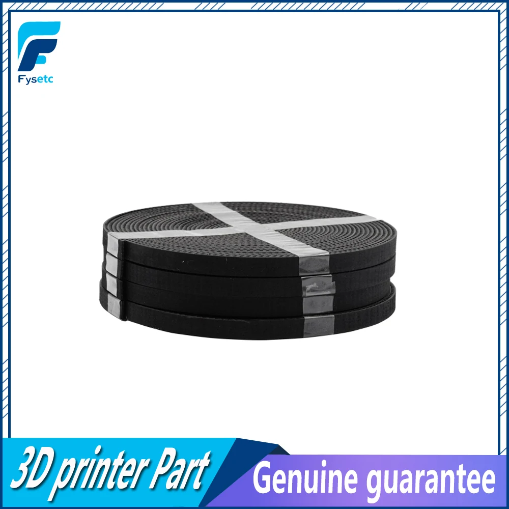 3 lots 5 Meters (33ft) GT2 Open Timing Belt 2mm Pitch 6mm Width Rubber Fiberglass Fit for Prusa 3D Printing Black Belt