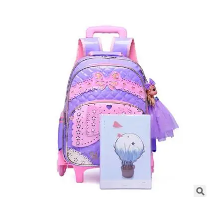 Student School Bag On wheels Children luggage Rolling Bags wheeled  Backpacks bag for Girls Travel Trolley backpack bags for kid