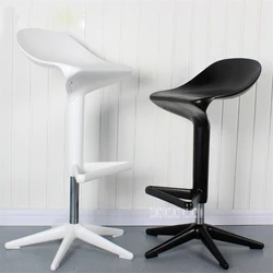 2PCS/Set Modern European Creative Spoon Design Swivel Barstool ABS High Bar Chair Rotating 57-76CM Height Adjustable Bar Chair