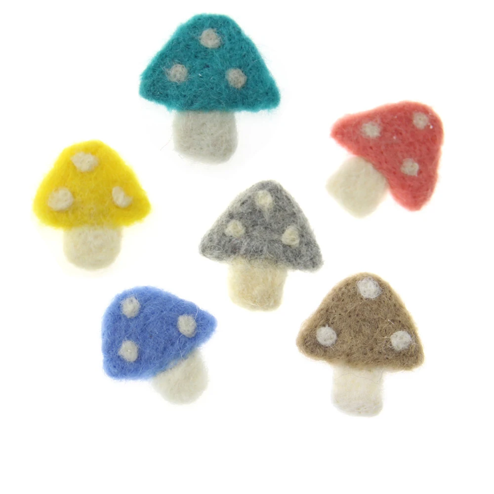 

Wool Felt Doll Mushroom for DIY Fashion Jewelry Hair Garment Accessories 48 mm 2 pcs Handmade Wool Doll Decoration