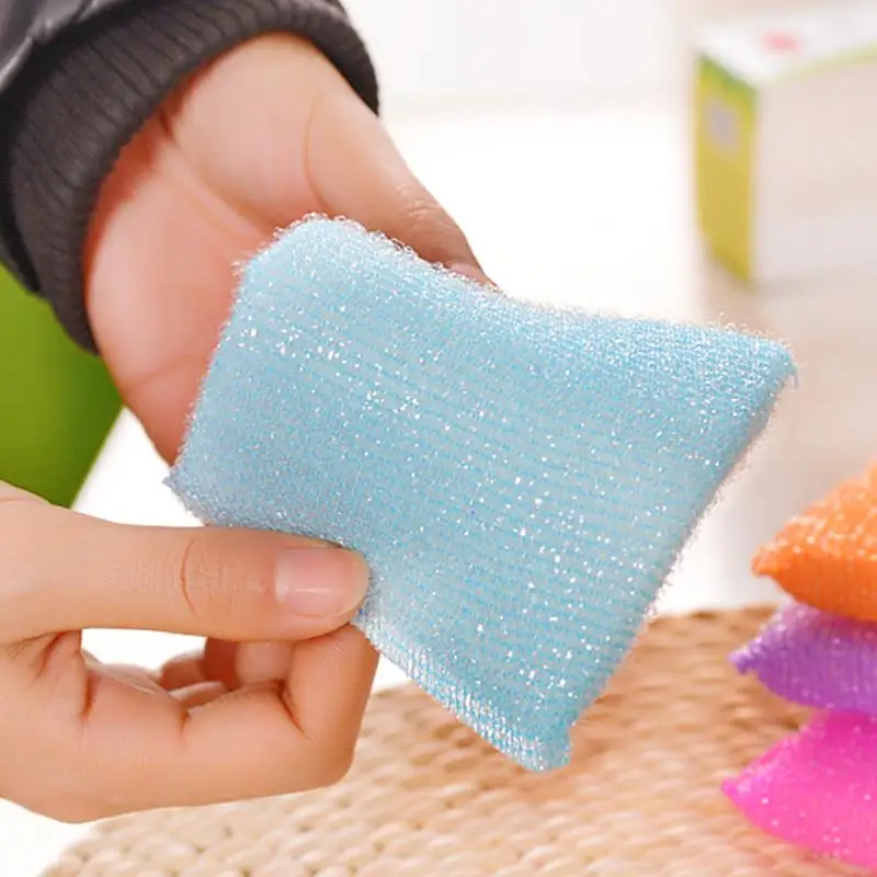 Kitchen nonstick oil scouring pad oil cleaning cloth washing cloth to wash cloth towel brush bowl cloth sponge 4 pcs