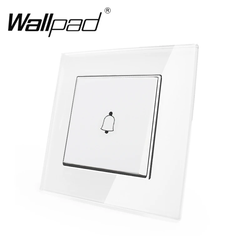 1 Gang Doorbell Reset Switch Wallpad 110-250V White Glass Panel EU European Style Reset Doorbell Jingle Bell Switch with Claws