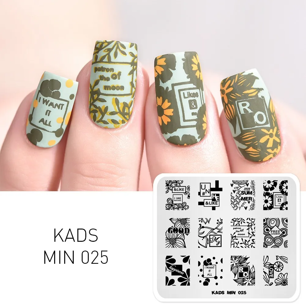 

KADS New Arrival MIN Stamp Beautiful Flowers Template Stencil Beauty Tools Flower Theme Nail Art Decorations Stamp Plate