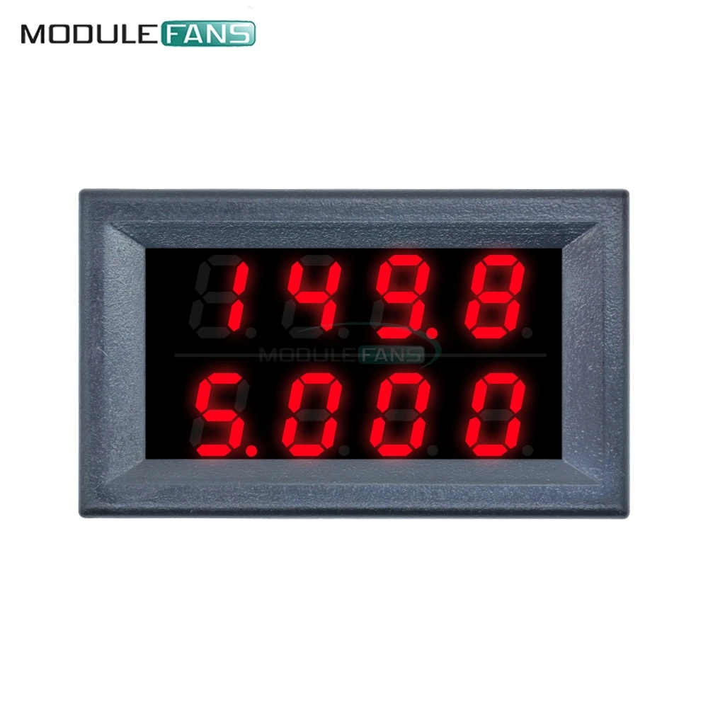 DC 100V/200V 10A Digital Voltmeter Amperemeter 5 Drähte Spannung Strom Meter Netzteil Rot Blau LED dual Display 4 Bit 0,28 Zoll – Detail 8