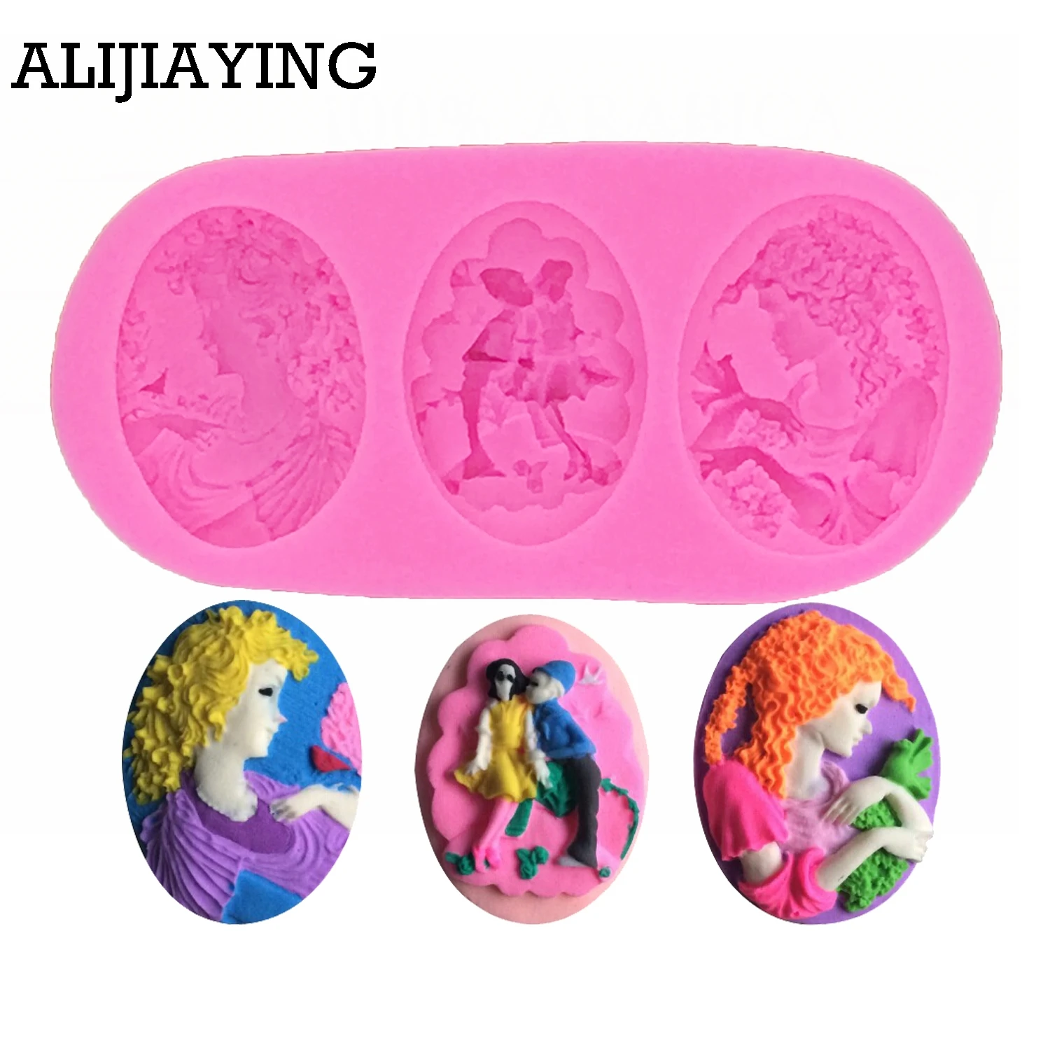 

M0194 Head portrait beauty girl silicon fondant cake molds Chocolate mold cake tools kitchen baking resin moulds