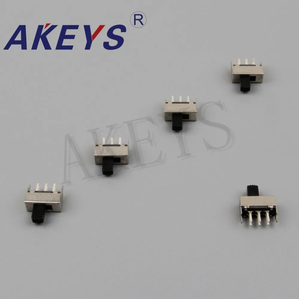 SS-22F08 2P2T Double pole double throw 2 position slide switch DIP 6 pin verticle type with 2 fixed pin