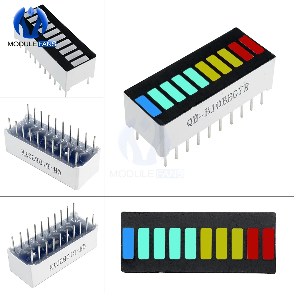 2PCS LED Display Modul 10 Segment Balken Licht Display Modul Bar Graph Ultra Helle Rot Gelb Grün Blau Farben multi-farbe – Detail 4