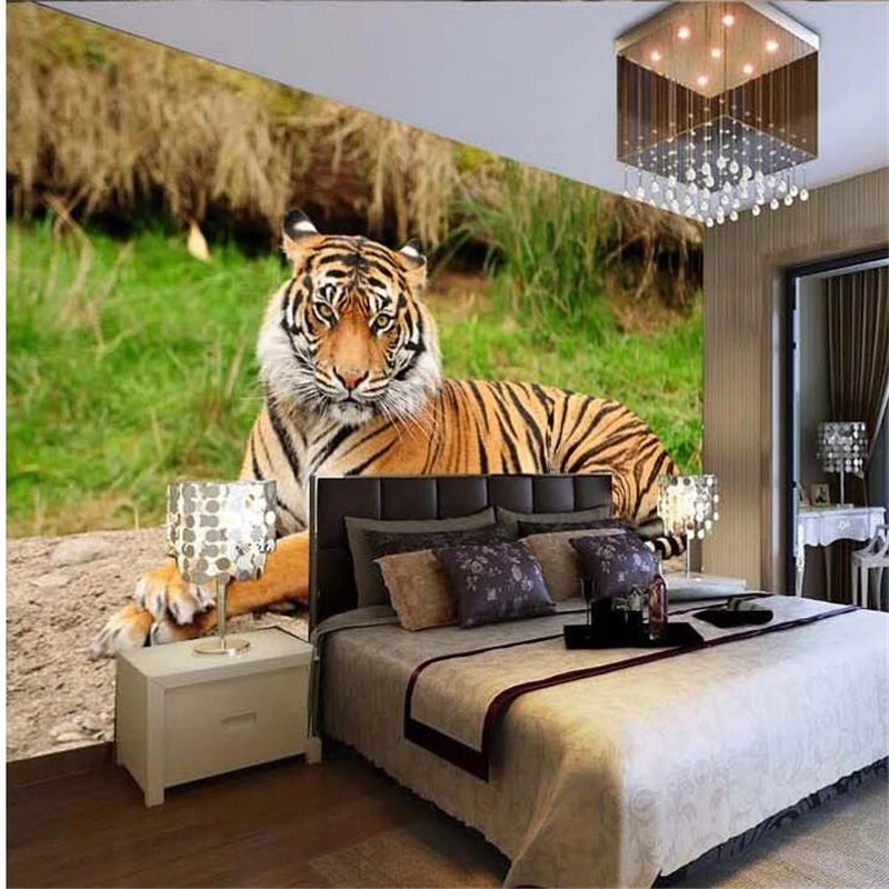 

wellyu papel de parede para quarto Custom wallpaper Huge king of beasts tiger photography background wallpaper papel parede