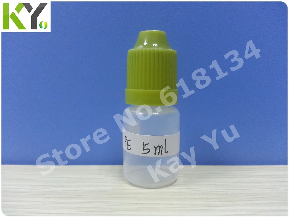 Wholesale Free shipping 5ml PE childproof cap plastic bottle with normal tip for 5000pcs E-cigarette bottle