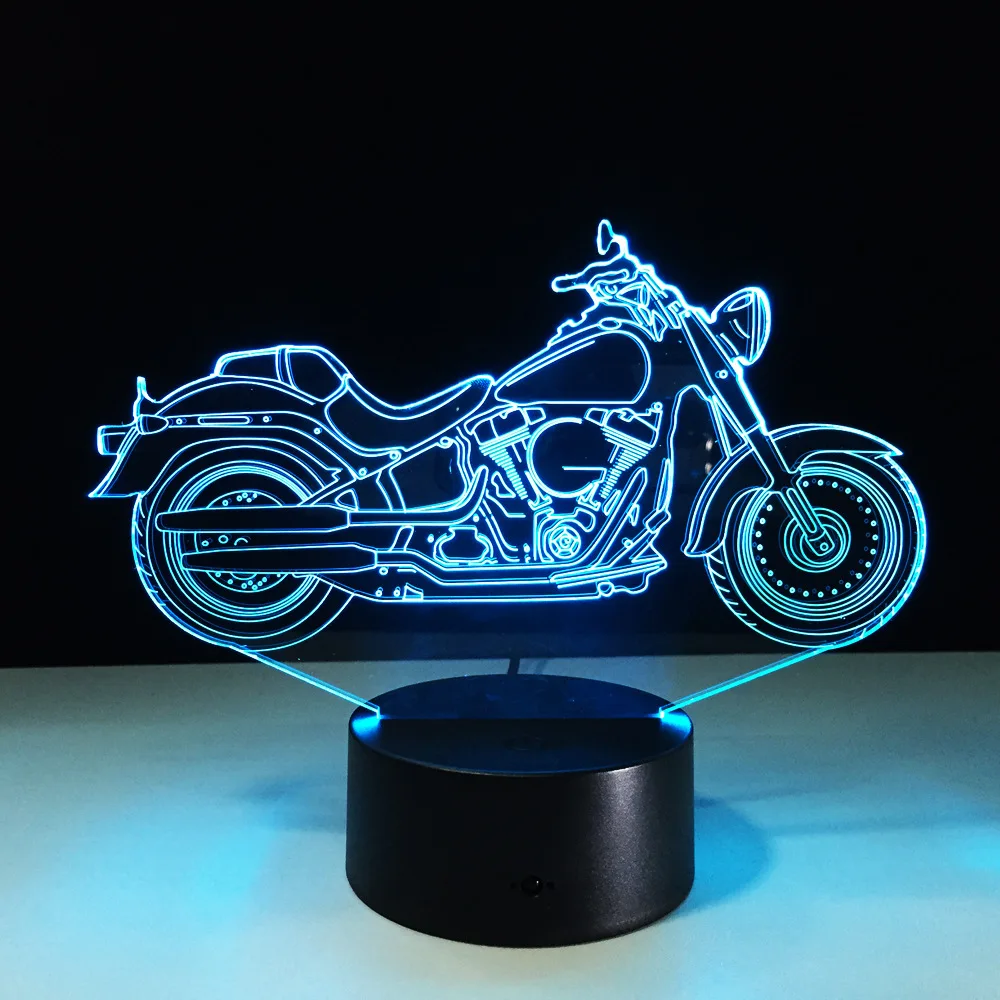 Motor Shape USB 3D LED Lamp Night Light Acrylic Table lamp Touch 7 Colors Changing Motorcycle Sleeping Lamparas Light for Gift