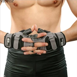 New Half Finger Sports Gloves Gym Dumbbell Weightlifting Fitness Gloves Exercise Palm Leather Gloves Luvas Guantes G112