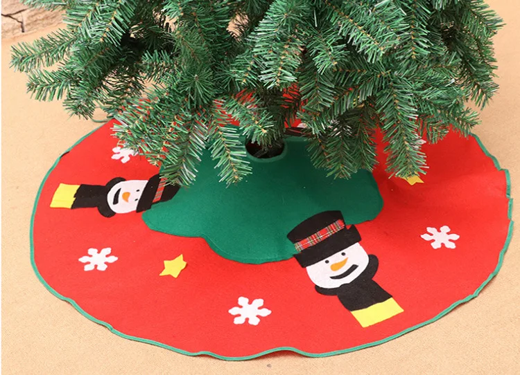 1PC Christmas Tree Skirt Decoration Outdoor Home Supermarket Ornament Blanket Christmas Decorations for Home 100cm 3snowman