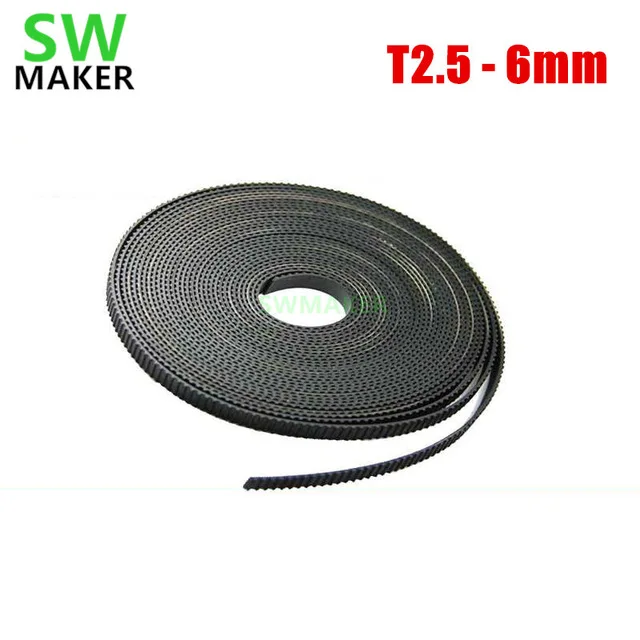 

1 meter T2.5 width 6mm open rubber synchronous belt, conveyor belt for DIY laser engraving machine 3D printer