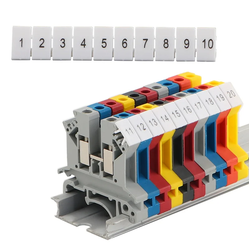 10PCS ZB6 Blank UK2.5B UK2.5 UK5N UDK4 UKK5 Din Rail Terminal Blocks Maker Strips Label ZB6