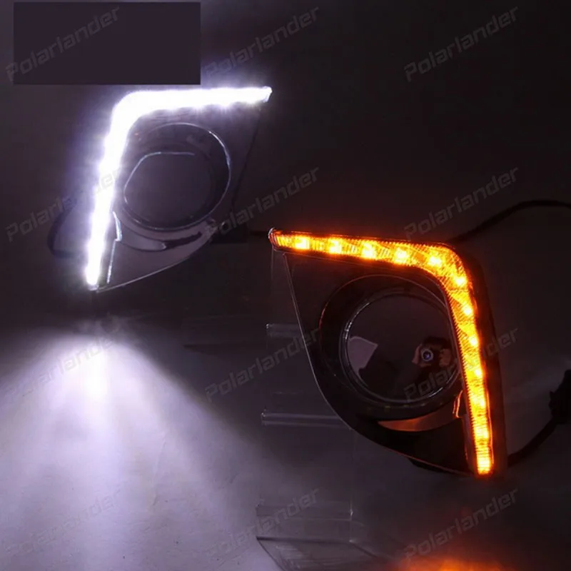 2 pcs/lot LED brightness car styling guide DRL led fog lamps daytime running light For T/oyota L/evin 2014 2015