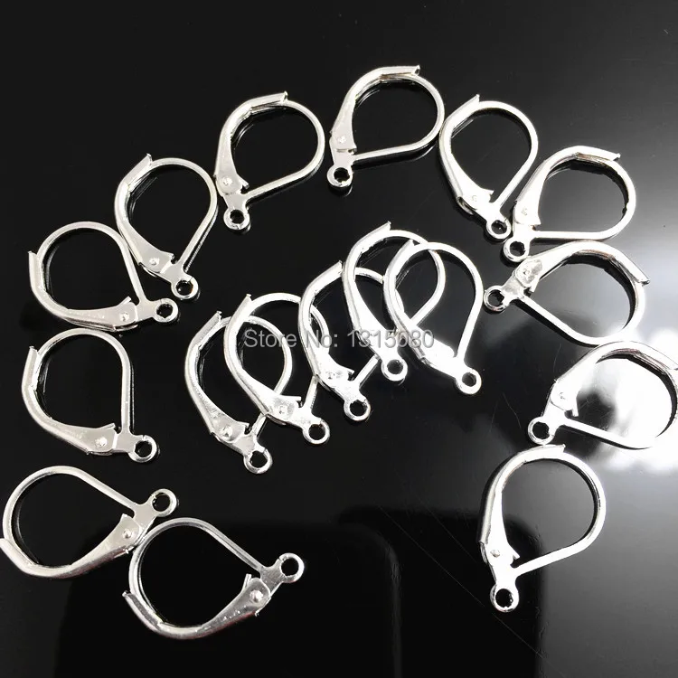 16x10mm 200Pcs Silver Plated French Earring Hooks Lever Back Earring Findings Earwires Jewelry Findings