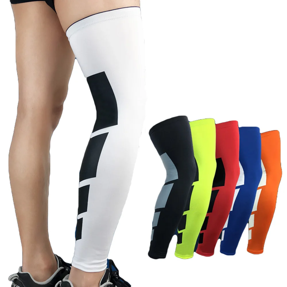 Hoge Elasticiteit Ademend Sport Been Mouwen Ondersteuning Knee Pad Beschermende Gear SPSLF0012