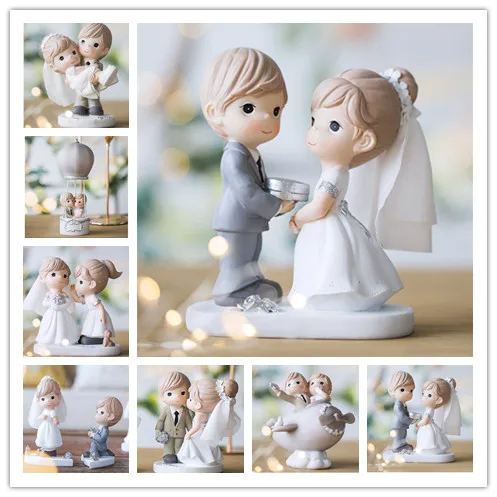 

Mixed Style New Wedding Cake Topper Figurines Bride and Groom Cake Topper Cake Decorating Engagement / Wedding Gifts for wedding