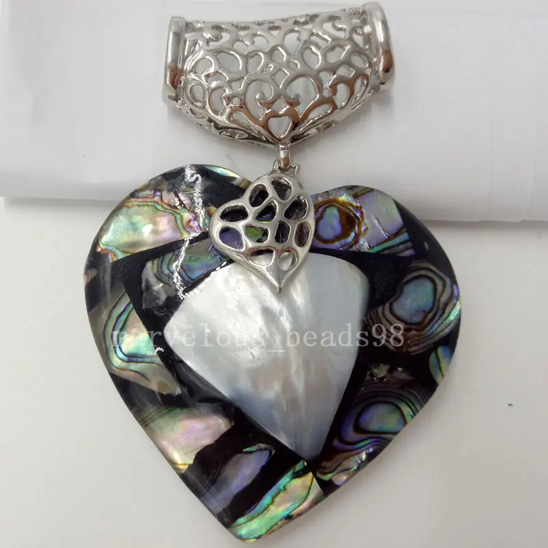 مجوهرات جميلة نيوزيلندا Ablone شل فراشة قطرة مستديرة الفن النساء الرجال قلادة حبة 1 قطعة WB497