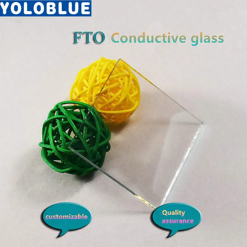 100 pcs FTO conductive glass 14 ohms  20*20*2.2mm Lab Transparent Conductive Fluorine Doped Tin Oxide (FTO) Coated Glass