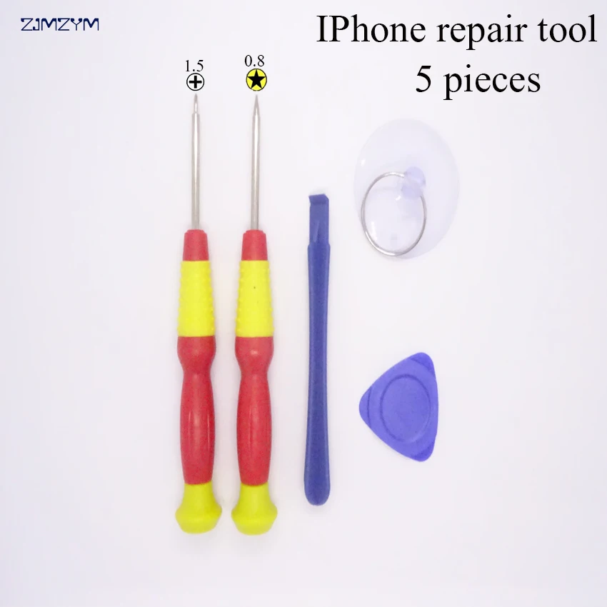 Venda quente 5 em 1 kit de ferramentas de reparo do telefone móvel spudger pry ferramenta de abertura ferramentas de reparo lcd com 1.5mm \ 0.8mm estrela chaves de fenda