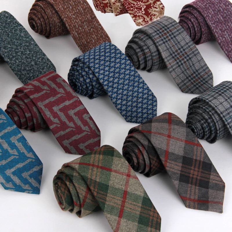 

wool tie skinny 6 cm floral necktie high fashion plaid ties for men slim cravat neckties mens Cotton gravatas dos homens