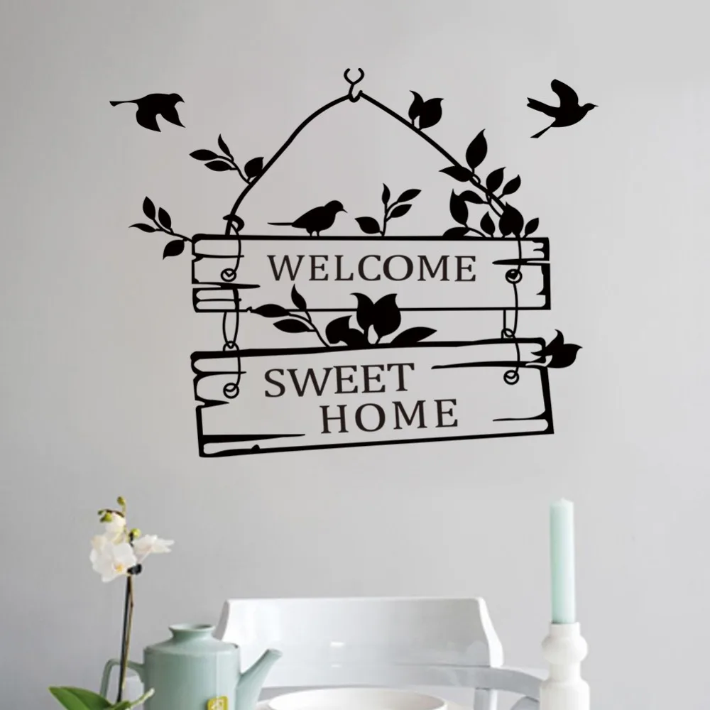 welcome sweet home door sign decoration wall decals ZYVA-8253-NA decorative vinyl wall stickers for home