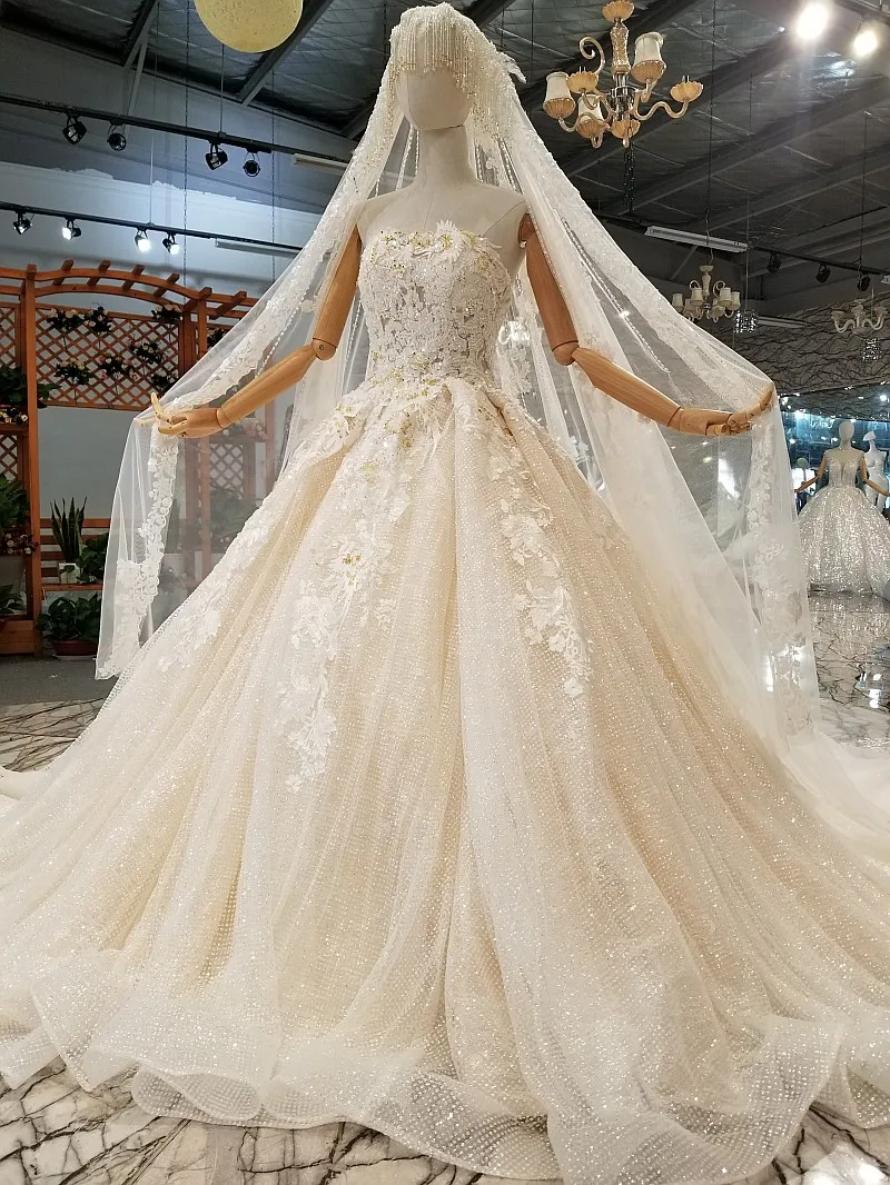 Custom Made 2021 Vestido De Casamento QUEEN BRIDAL Strapless Wedding Dresses Beaded Pearls Lace Vintage Wedding Gown WD225