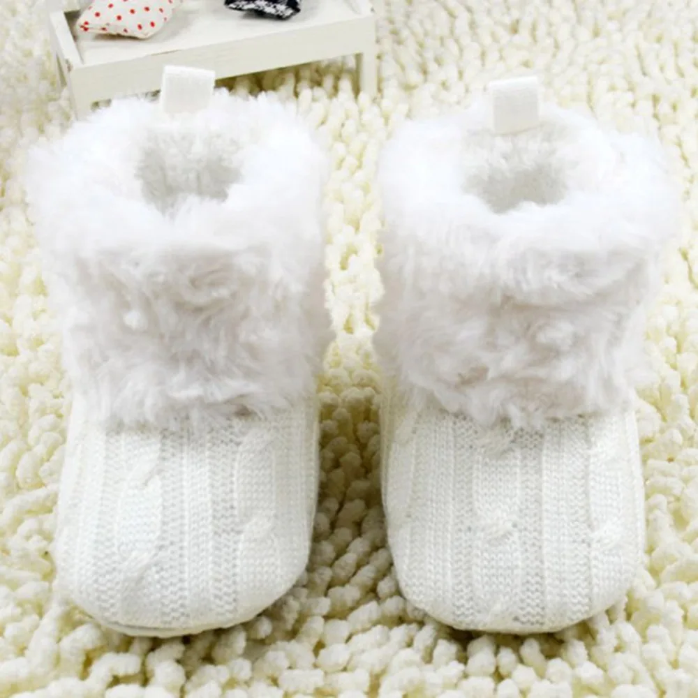 

Infant Baby Crochet/Knit Boots Booties Toddler Girl Winter Snow Crib Shoes BS02